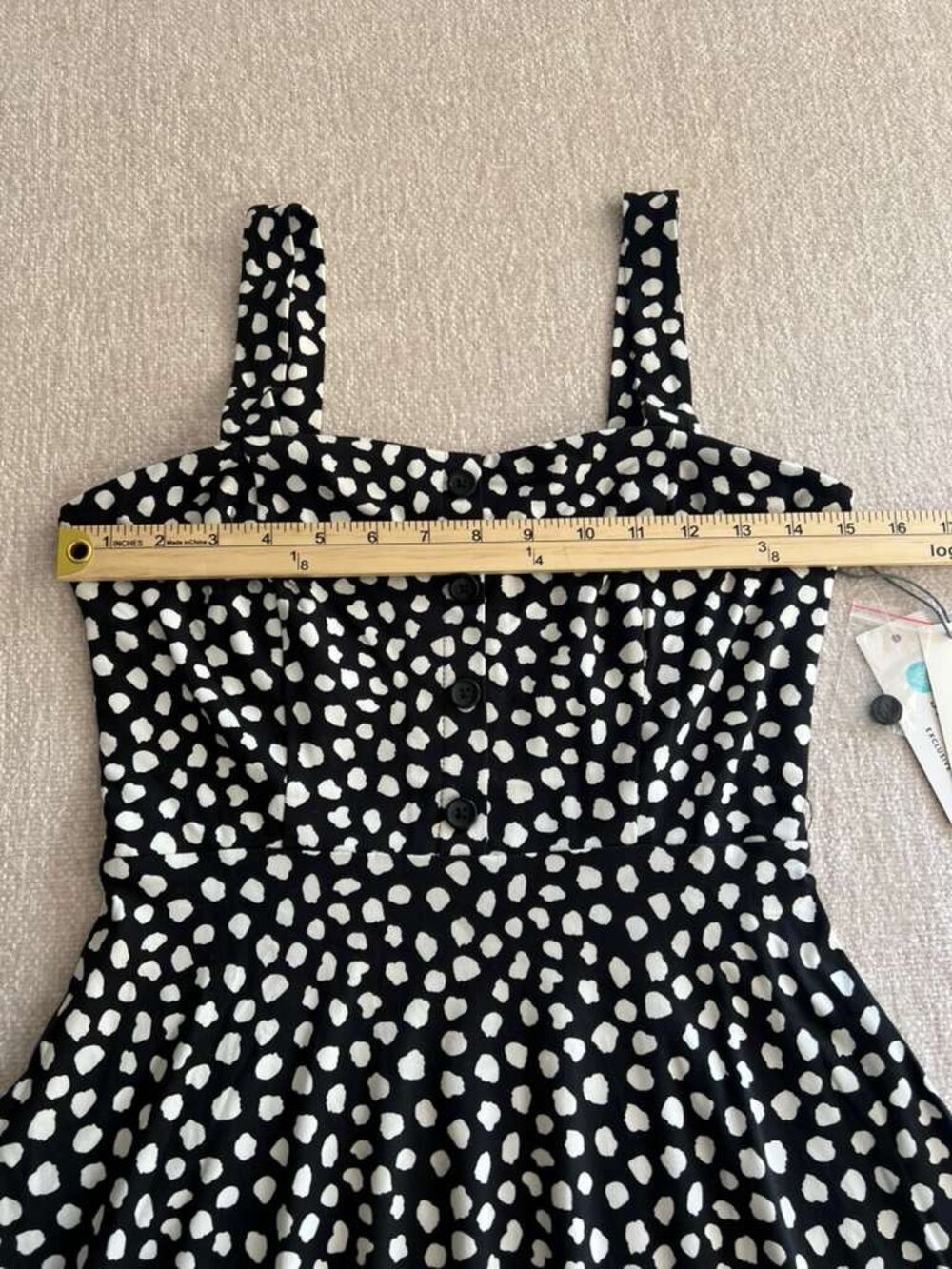NWT Nine Britton Black White Polka Dot Fit & Flare Dress - Picture 7 of 7